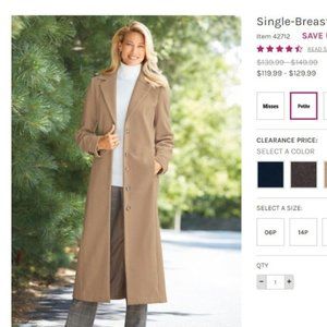 Tan Long Wool-Blend Coat
